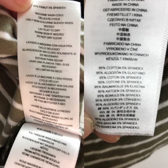 Michael Michael Kors khaki/white striped top w/zip - Picture 8 of 8